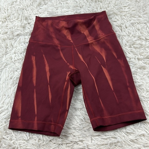 Lululemon Wunder Train High-Rise Short 8" Sun Bleached Wash Red Merlot - Picture 1 of 5
